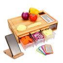 Large Bamboo Cutting Board and 4 Containers with Mobile Holder gift included for Home Kitchen-1