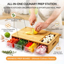Large Bamboo Cutting Board and 4 Containers with Mobile Holder gift included for Home Kitchen-4