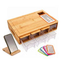 Large Bamboo Cutting Board and 4 Containers with Mobile Holder gift included for Home Kitchen-10