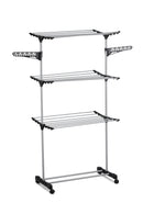 Folding 3 Tier Clothes Laundry Drying Rack with Stainless Steel Tubes for Indoor & Outdoor Home-2