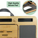 CARLA HOME Bamboo Laptop Lap Desk with Cushion and Angle Adjustable for Office and Home-7