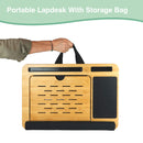 CARLA HOME Bamboo Laptop Lap Desk with Cushion, Angle Adjustable and Sleeve Case Bag for Office and Home-4