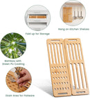 CARLA HOME Foldable Bamboo Dish Drying Rack for Kitchen-6