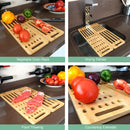 CARLA HOME Foldable Bamboo Dish Drying Rack for Kitchen-7