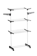 CARLA HOME Folding 3 Tier Clothes Laundry Drying Rack with Stainless Steel Tubes for Indoor & Outdoor Home-2