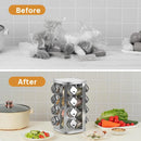 CARLA HOME Rotating Spice Rack Organizer with 12 Glass Jars for Kitchen Countertop-5