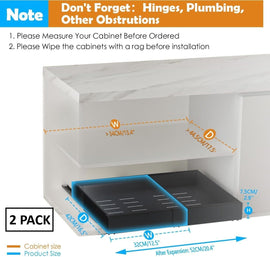 CARLA HOME 2 Pack Pull Out Cabinet Organizer Expandable for Cabinets with Adjustable Slide Out Shelves and Easy Installation (Black) - 0