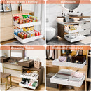 CARLA HOME 2 Pack Pull Out Cabinet Organizer Expandable for Cabinets with Adjustable Slide Out Shelves and Easy Installation (White)-5