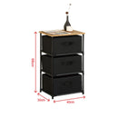CARLA HOME 3 Drawer Fabric Storage Dresser - Steel Frame - Black - Storage Rack - Rustic-3