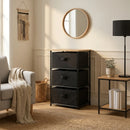 CARLA HOME 3 Drawer Fabric Storage Dresser - Steel Frame - Black - Storage Rack - Rustic-7