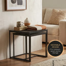 CARLA HOME Nesting Side Table Set of 2 - Black Steel Frame - Classic - Tables Living Room-6