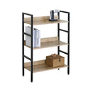CARLA HOME 3 Tier Bookshelf - Wood Metal Display Shelf - Brown - Rustic - Steel - Living Room Office-1