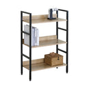 CARLA HOME 3 Tier Bookshelf - Wood Metal Display Shelf - Brown - Rustic - Steel - Living Room Office-10