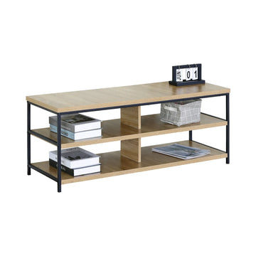 CARLA HOME Tv Stand 3 Tier Open Shelf Entertainment Console - Brown - Rustic - Steel