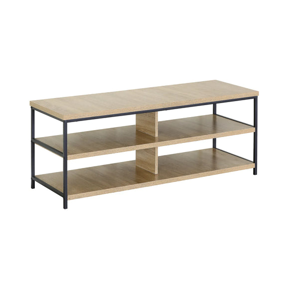 CARLA HOME Tv Stand 3 Tier Open Shelf Entertainment Console - Brown - Rustic - Steel