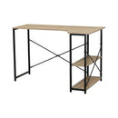 CARLA HOME Office Desk with 2 Shelves - Metal Frame - Natural - 120cm - Brown - Rustic-9