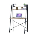 CARLA HOME Ladder Desk with Shelves - Steel Frame - Oak - 84cm - Brown - Study Desk-10