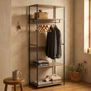 CARLA HOME Freestanding Clothes Rack with Shelves - Grey - 175 cm - Clothing Rack-5