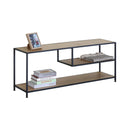 CARLA HOME Industrial Console Table - 3 Shelf Open Storage - Brown - Commodity Shelf-1