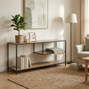 CARLA HOME Industrial Console Table - 3 Shelf Open Storage - Brown - Commodity Shelf-6