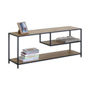CARLA HOME Industrial Console Table - 3 Shelf Open Storage - Brown - Commodity Shelf-9