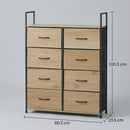 CARLA HOME 8 Drawer Tallboy Large Storage Cabinet - Brown - Rustic - Steel - Chest Drawers Tallboy-3