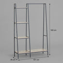 CARLA HOME Freestanding Garment Rack with Shelves - 4 Tier - Brown - Garment Rail-3