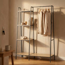 CARLA HOME Freestanding Garment Rack with Shelves - 4 Tier - Brown - Garment Rail-5