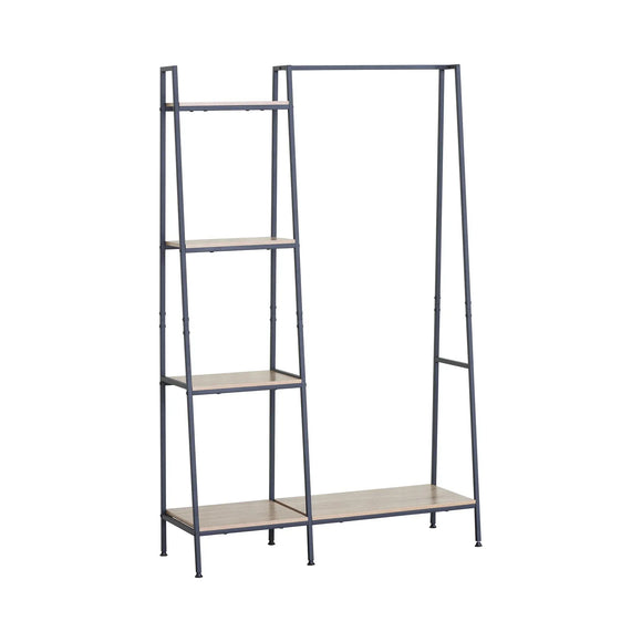 CARLA HOME Freestanding Garment Rack with Shelves - 4 Tier - Brown - Garment Rail