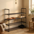 CARLA HOME 4 Tier Metal Shoe Rack - Free Standing Organiser - Black - Basic - Steel-2
