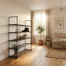 CARLA HOME 5 Tier Metal Shoe Rack - Free Standing Organiser - Black - Basic - Steel-5