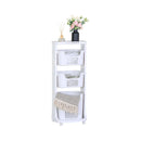 CARLA HOME 3 Tier Rolling Laundry Basket - White with Wheels - Basic - Plastic - 3 - tier Rolling Laundry-1