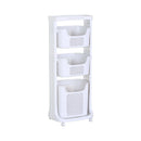 CARLA HOME 3 Tier Rolling Laundry Basket - White with Wheels - Basic - Plastic - 3 - tier Rolling Laundry-8