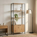 CARLA HOME Bookcase with Cabinet - 3 - Tier Display Shelf - Brown - Storage Cabinet-6