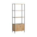 CARLA HOME Bookcase with Cabinet - 3 - Tier Display Shelf - Brown - Storage Cabinet-8