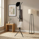 CARLA HOME Metal Coat Rack Stand - 12 Hook Clothes Hanger - Black - Garment Rack-6
