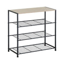 CARLA HOME 4 Tier Shoe Rack with Mdf Top Shelf - Metal - Brown - Rustic - Steel - Metal Mesh Shelves-8