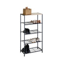 CARLA HOME 5 Tier Shoe Rack - Metal Mesh Organiser - Rustic Brown - Steel - Metal Mesh Shelves-1