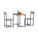 CARLA HOME 3 - Piece Dining Table Set - Square Table 2 Chairs - Brown - Dinning Table-1