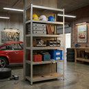 CARLA HOME 5 Tier Steel Shelving Unit - Garage Storage Shelf - Silver Modern-6