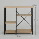 CARLA HOME Kitchen Baker's Rack 4 Tier - Metal Shelf with Hooks - Brown - Kitchen Rack-3