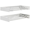 CARLA HOME Wall Mounted Clothes Drying Rack - Foldable - Balcony Folding Clothes - White-10