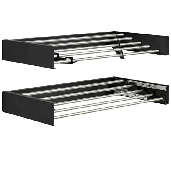 CARLA HOME Wall Mounted Clothes Drying Rack - Foldable - Balcony Folding Clothes - Black