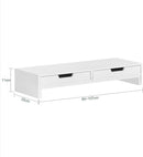 White Monitor Stand with Drawers-3