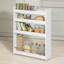 Slimline Rolling Storage Shelf, White-4