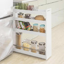 Slimline Rolling Storage Shelf, White-8