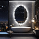 600x800mm LED Bathroom Mirror Oval Anti-Fog Dimmable-2