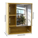 Bamboo Wall Medicine Cabinet Mirror 55.5cm 5 Shelf-8