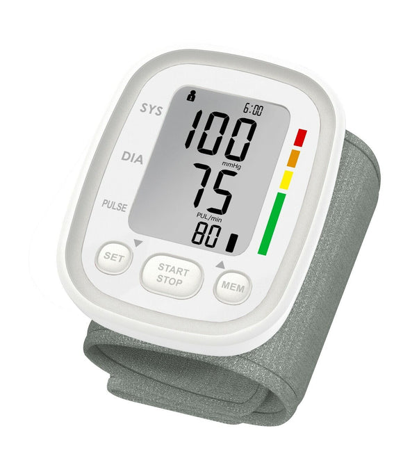 Automatic Digital Wrist Blood Pressure Monitor White