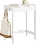 Small White Desk with Drawer Hooks-1